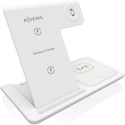 AISENS base de carga inalámbrica USB-C 15W para móvil, Apple Watch, auriculares blanco OLD