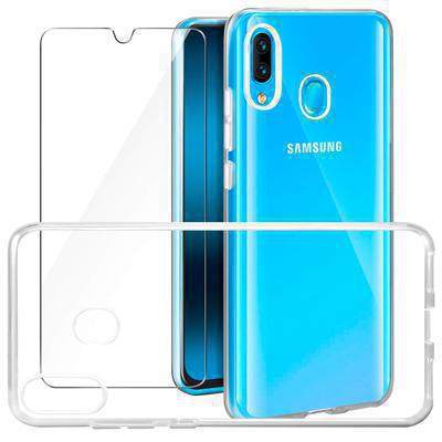 Protector cristal templado + funda silicona Samsung Galaxy A40