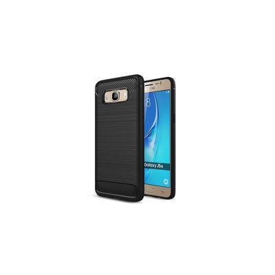 Funda silicona Samsung Galaxy J5 (2016), alta protección, inserciones símil fibra de carbono