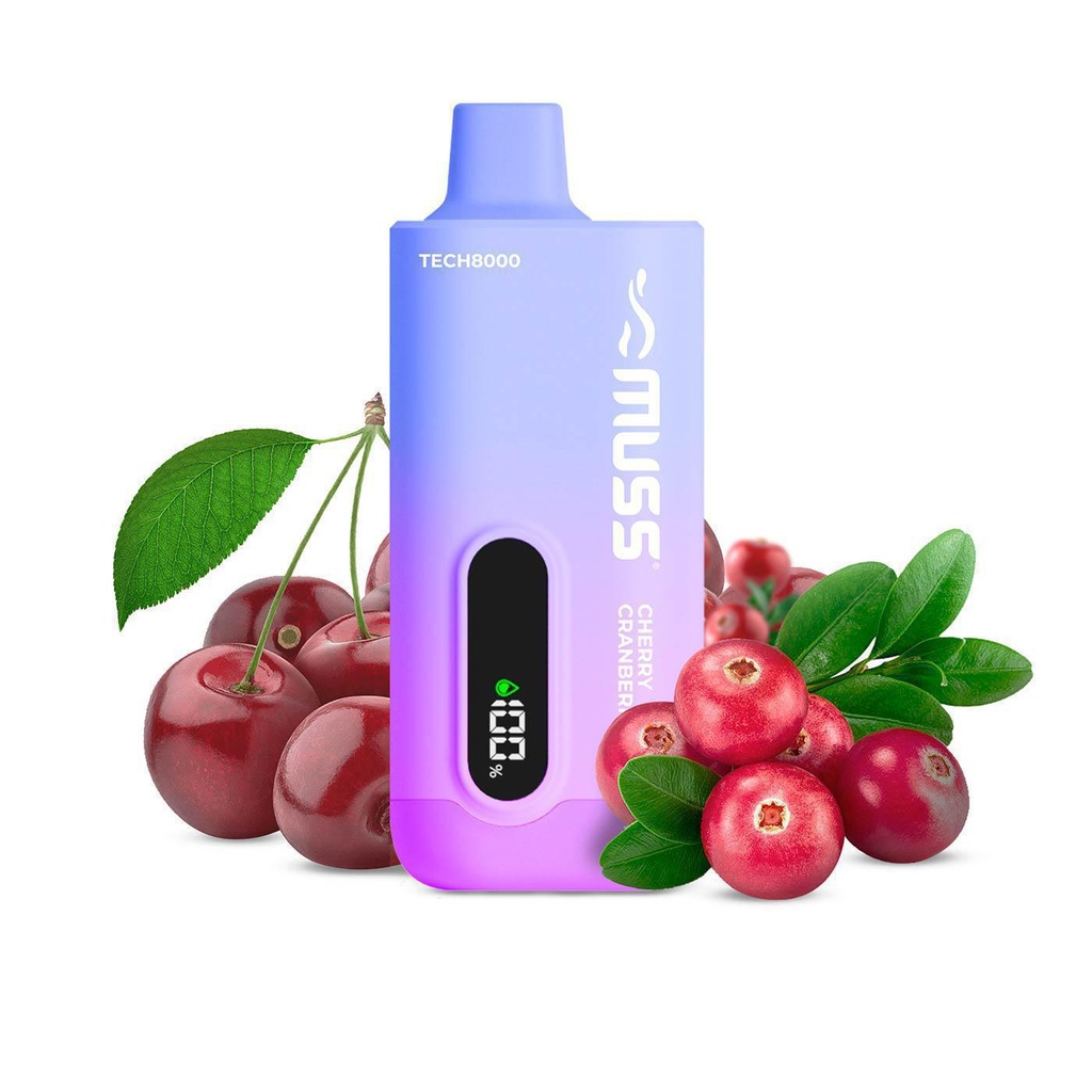 Muss Tech 8000 Cherry Cranberry Sin Nicotina 15ML