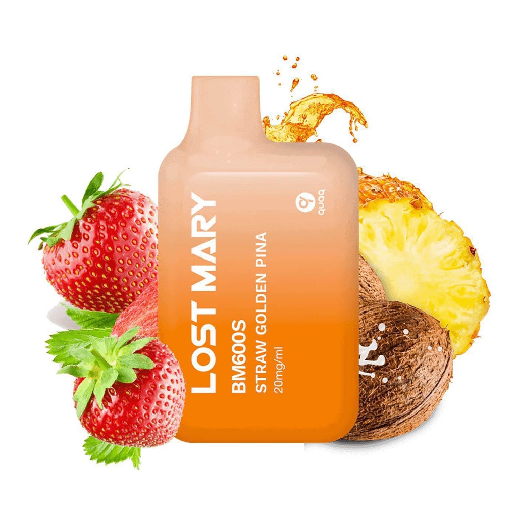 Vaper desechable ELFBAR Lost Mary BM600S Straw Golden Piña 20MG