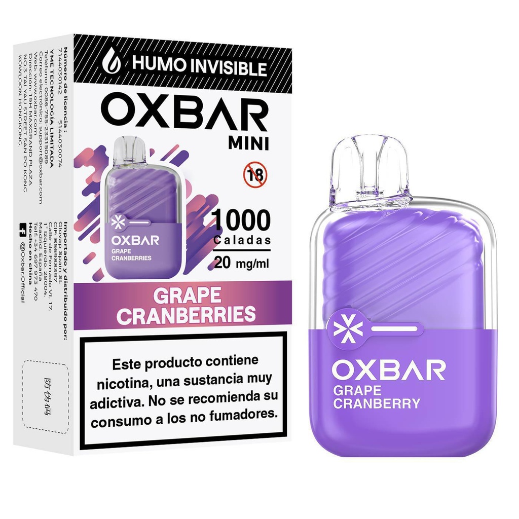 Oxbar Mini Sin Humo Grape Cranberries 20mg