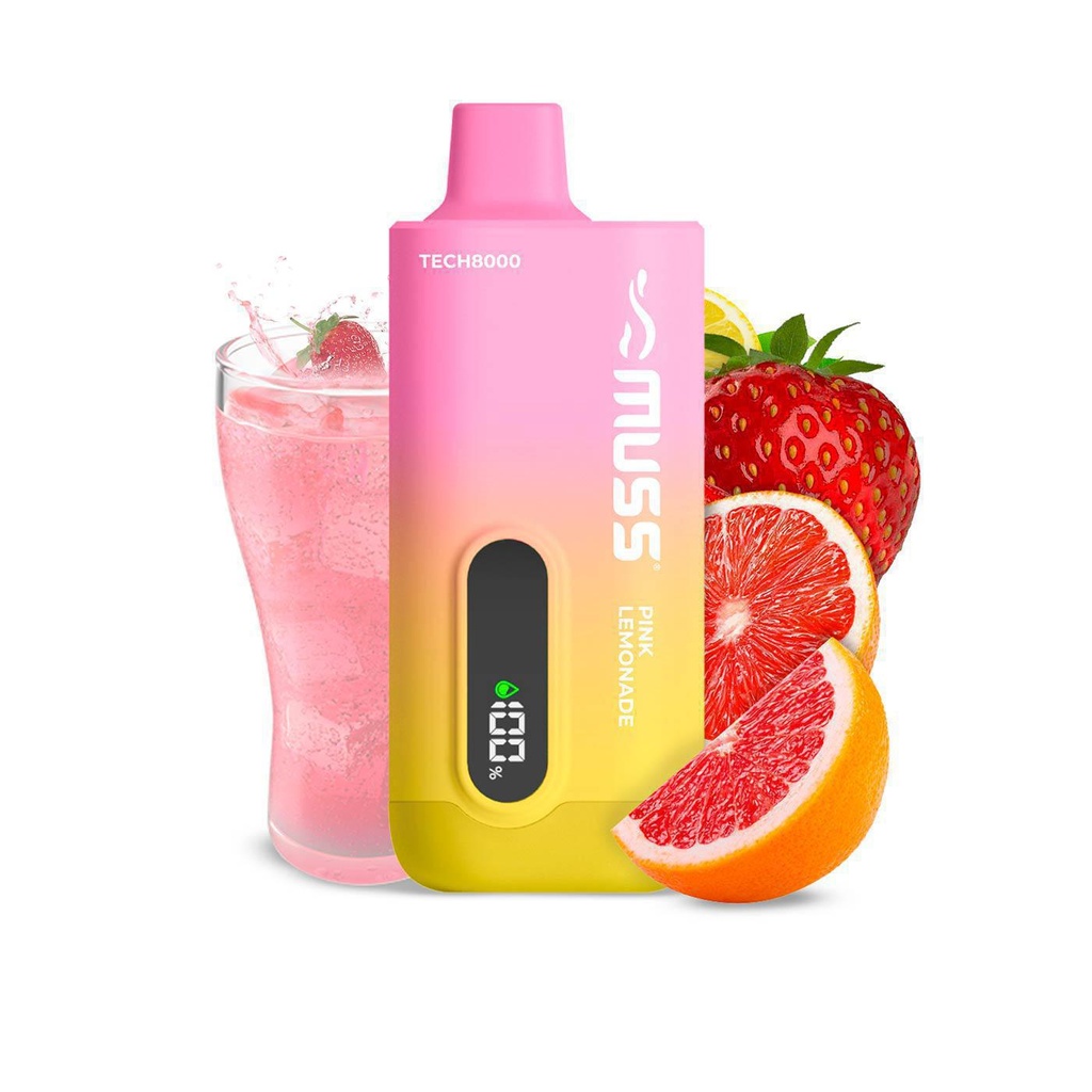 Muss Tech 8000 Pink Lemonade Sin Nicotina 15ML