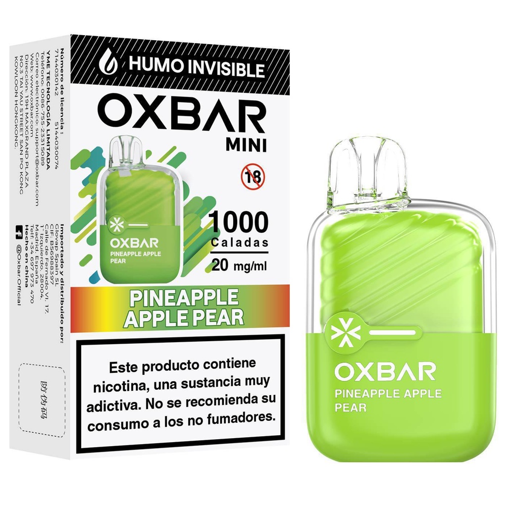 Oxbar Mini Sin Humo Pineapple Apple Pear 20mg