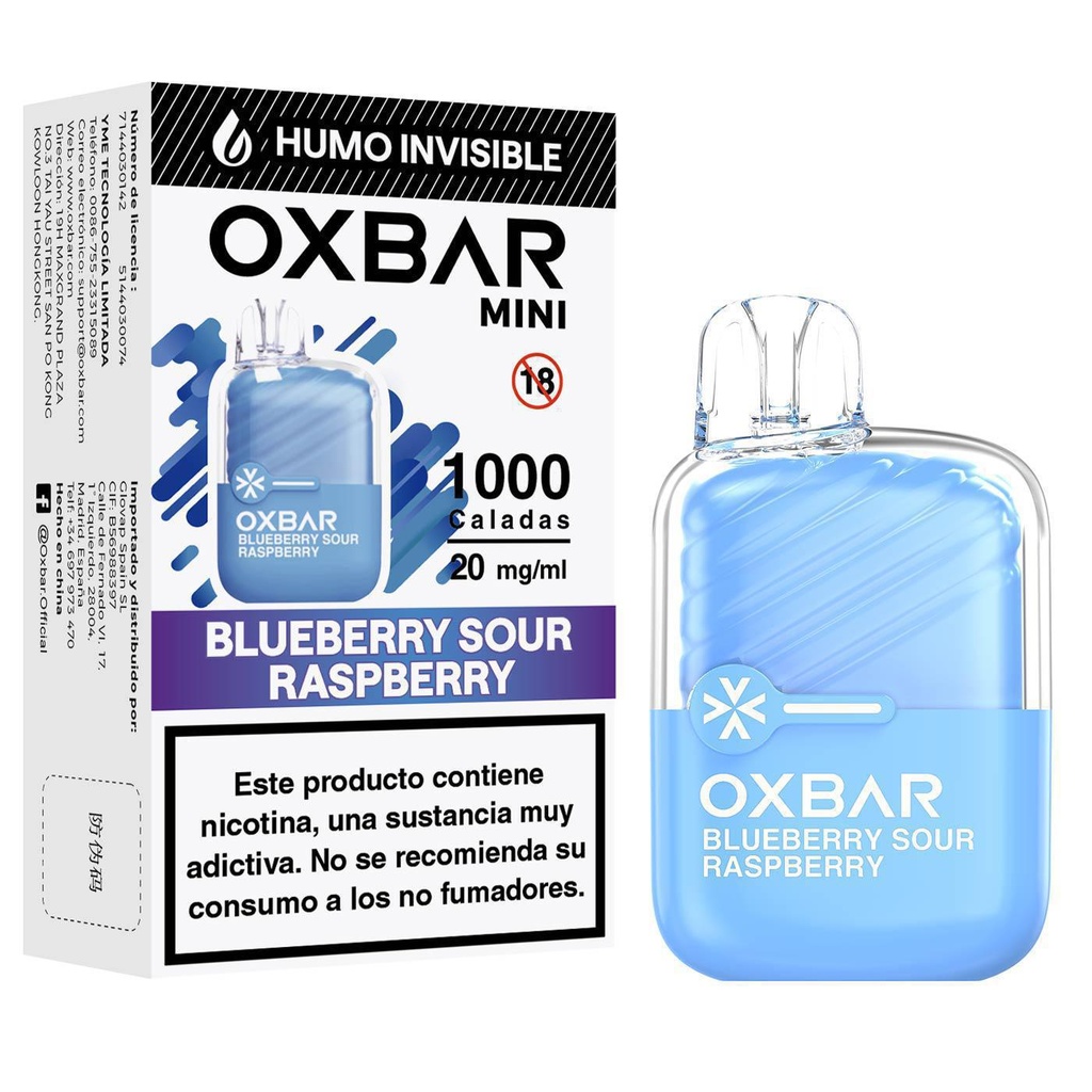 Oxbar Mini Sin Humo Blueberry Sour Raspberry 20mg