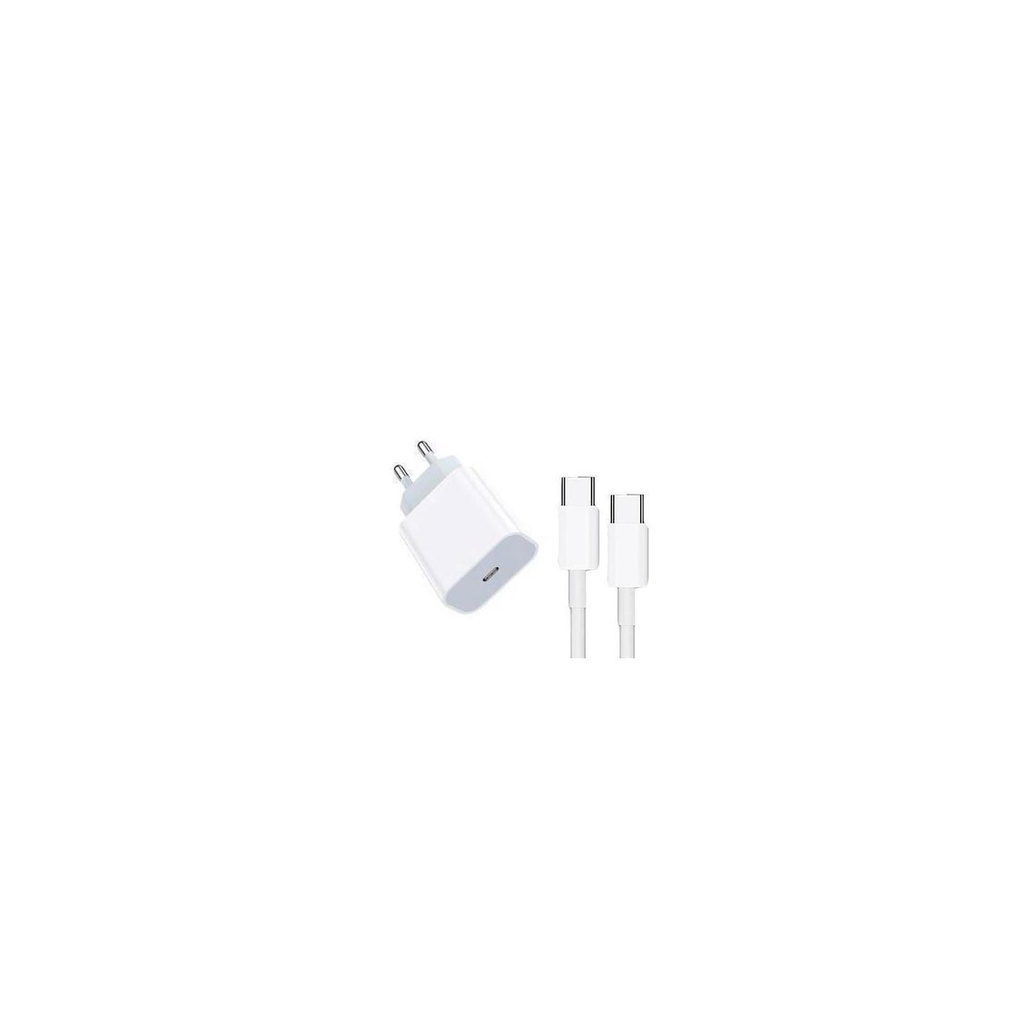 OLD Cargador de red USB-C carga rápida PD y OC 4.0 3A 20W con cable USB-C 3A (carga rápida Samsung, iPhone 15, etc) blanco
