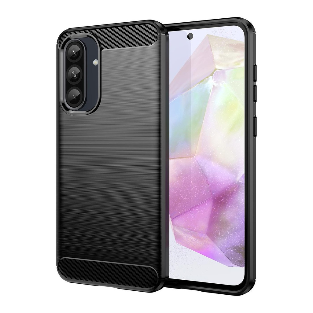 Funda silicona Samsung Galaxy A36 5G / Galaxy A56 5G, alta protección e inserciones símil a fibra de carbono