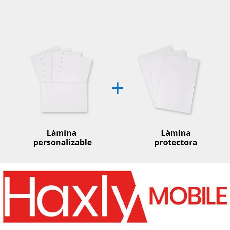 Protector de vinilo Haxly parte trasera personalizable (Pack 50 unidades)