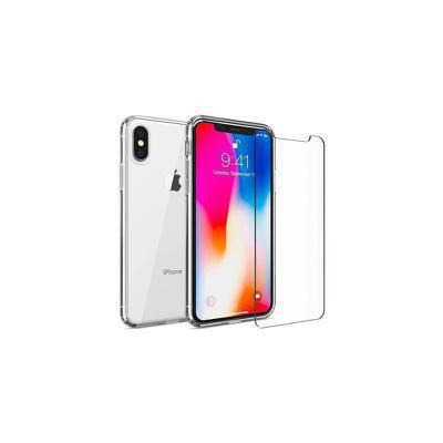 Protector cristal templado + funda silicona iPhone X / XS