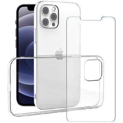 Protector cristal templado + funda silicona iPhone 12 Pro Max