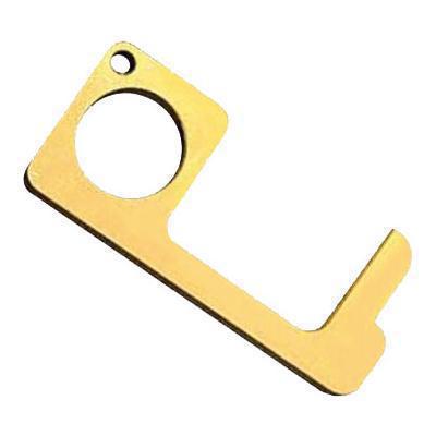 Llavero abridor de puertas y accionador antimicrobiano de latón