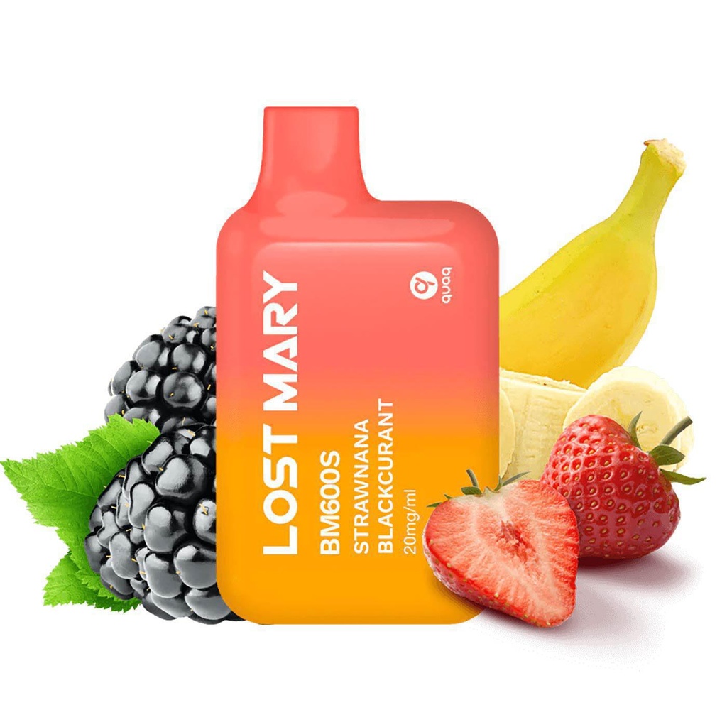 Vaper desechable ELFBAR Lost Mary BM600S Strawnana Blackcurrant 20MG