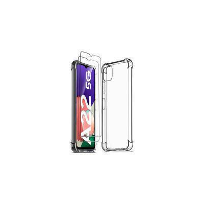 Protector cristal templado + funda silicona Samsung Galaxy A22 5G