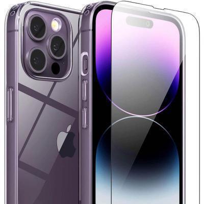 Protector cristal templado + carcasa híbrida iPhone 14 Pro
