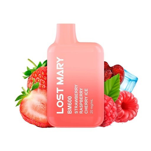 [ELFLM20SRCI] Vaper Lost Mary BM600 Strawberry Raspberry Cherry Ice 20MG
