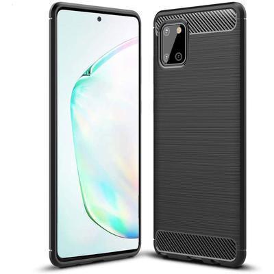 Funda silicona Samsung Galaxy Note 10 Lite, alta protección e inserciones símil a fibra de carbono