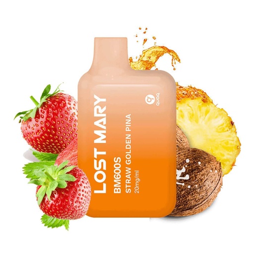 Vaper desechable ELFBAR Lost Mary BM600S Straw Golden Piña 20MG