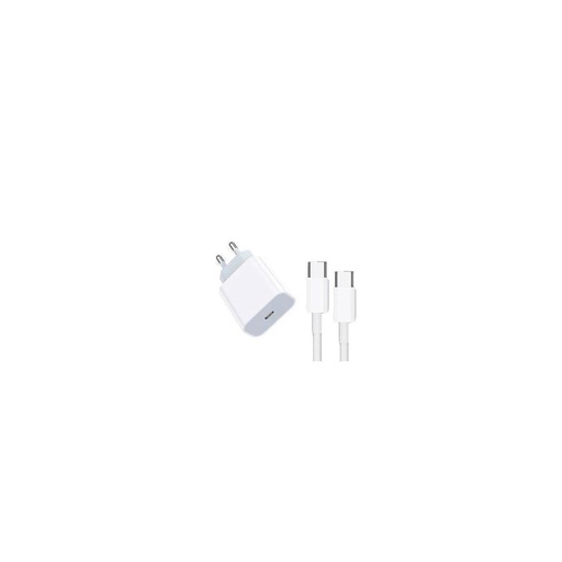 OLD Cargador de red USB-C carga rápida PD y OC 4.0 3A 20W con cable USB-C 3A (carga rápida Samsung, iPhone 15, etc) blanco