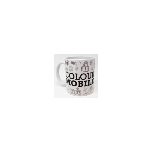 Taza de cerámica 350ml blanca con personailzación COLOURMOBILE