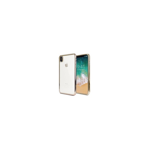 Carcasa iPhone X / XS hybrid (bumper + trasera transparente) efecto metálico