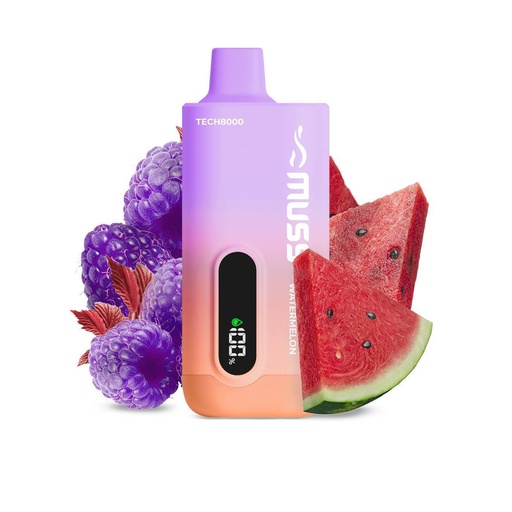 Muss Tech 8000 Raspberry Waterlemon Sin Nicotina 15ML