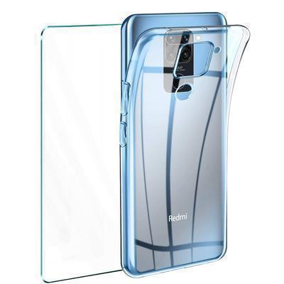Protector cristal templado + funda silicona Xiaomi Redmi Note 9